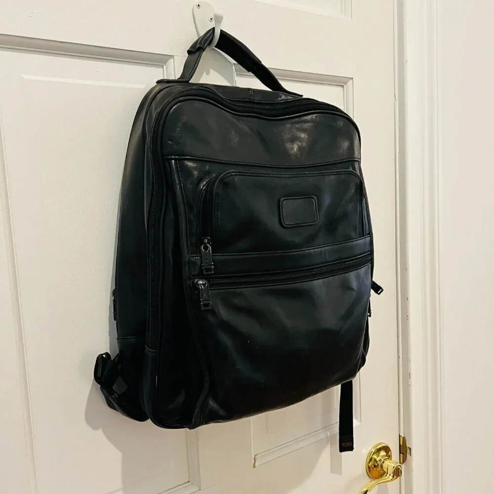 Tumi Vintage Alpha Napa Leather Laptop Backpack Carry Bag 9640D3